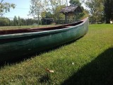 1950's Cedar strip canvas Canoe mint condition! - [click here to zoom]