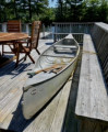 Mirro Craft Aluminum 15’ Canoe with three wooden paddles and side mount for motor - [click here to zoom]