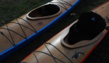 Wooden Sea Kayak - two available, and trailer - [click here to zoom]